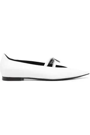 OFF-WHITE Paperclip-detail ballerina shoes