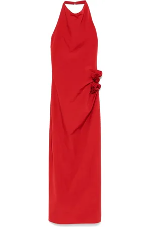 MAGDA BUTRYM Floral-appliqué midi dress