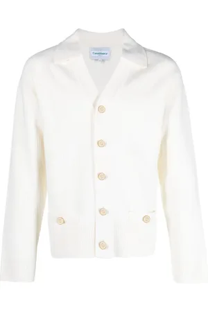 Casablanca Wool-blend ribbed cardigan
