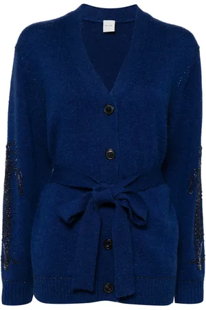 Paul Smith Bead-embroidered belted cardigan