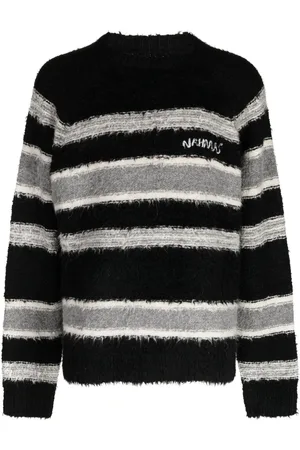 Nahmias Logo-embroidered stripe-pattern sweatshirt