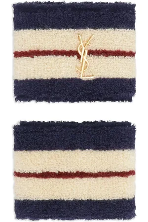Saint Laurent Striped terrycloth wristband (pack of two)