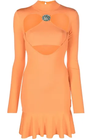 Roberto Cavalli Cut-out ruffled-hem mini dress