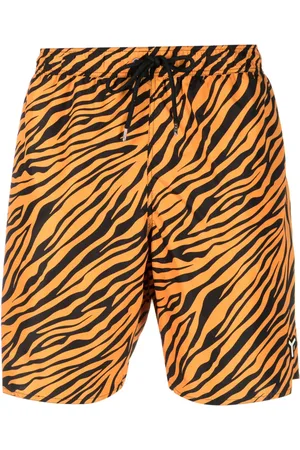 YES I AM Zebra-print drawstring swim shorts