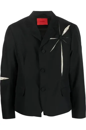 Kusikohc Floral-detail single-breasted blazer