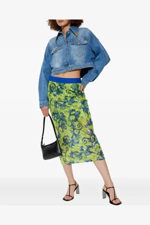 VERSACE Sequin-embellished midi skirt