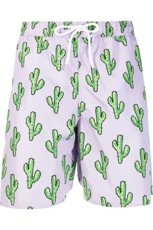 YES I AM Cactus-print drawstring swim shorts
