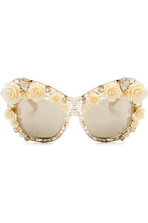 Dolce & Gabbana Rose-appliqué cat-eye sunglasses