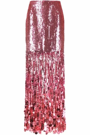 Moschino High-waisted fringed-sequin skirt