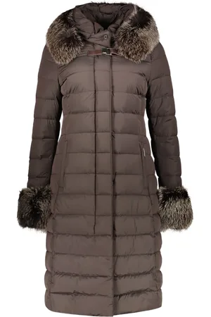 MOORER Hooded zip-up coat