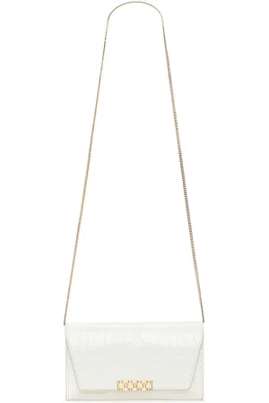 Victoria Beckham Crocodile-embossed leather wallet-on-chain