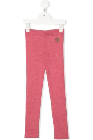 Gucci Logo-embroidered ribbed-knit leggings