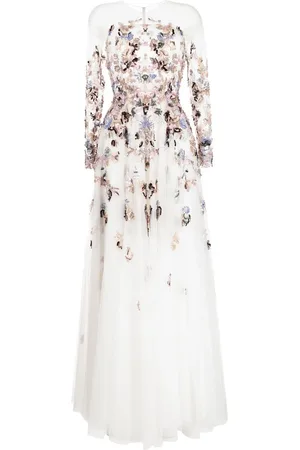 Saiid Kobeisy Beaded tulle evening gown