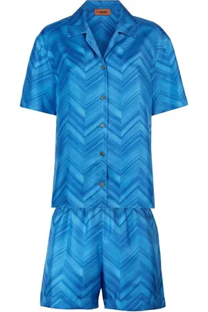 Missoni Zigzag-pattern silk pajama set