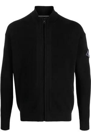 Calvin Klein Zip-up waffle-knit cardigan