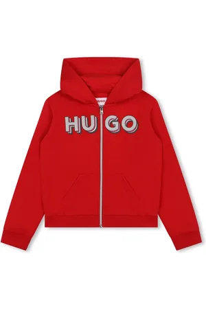 HUGO BOSS Logo-print zip-up cardigan