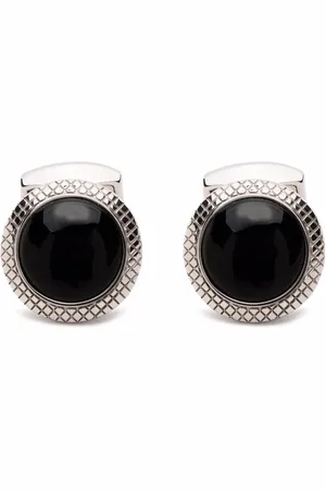 Tateossian Engraved onyx cufflinks