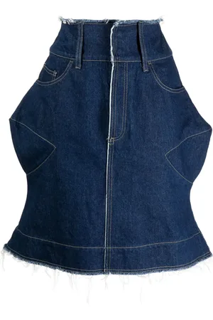 Paula Canovas Del Vas Logo-patch denim skirt
