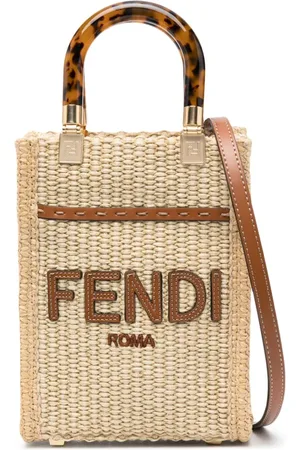 Fendi Mini Sunshine raffia tote bag
