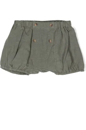 Donsje Logo-patch linen shorts