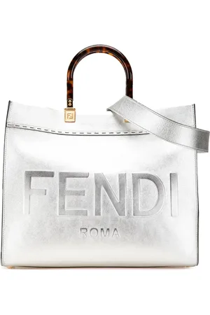 Fendi 2020-2024 Medium Metallic Leather Sunshine Shopper Tote satchel