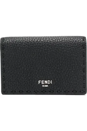 Fendi Logo-print grained-leather wallet