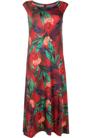 Lygia & Nanny Tie botanical-print midi dress