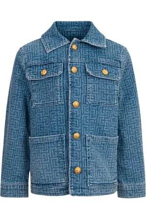 Balmain Geometric-print denim jacket
