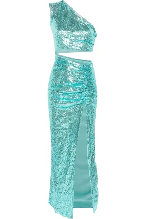 AMEN Cut-out sequined maxi dress