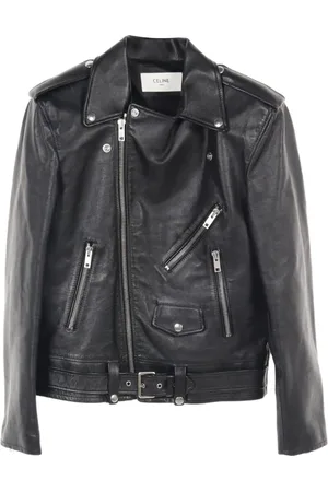Céline 2010s leather biker jacket