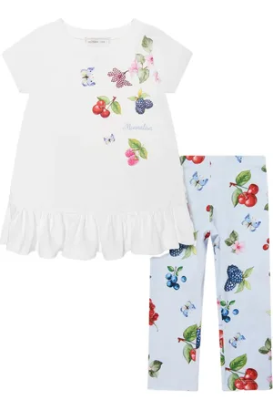 MONNALISA Berry-print T-shirt and leggings