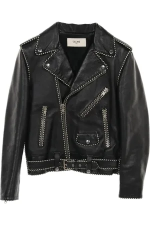 Céline 2010s leather biker jacket