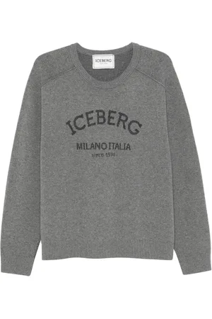 Iceberg Logo-intarsia crew-neck sweater
