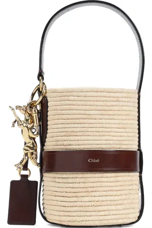 Chloé Logo raffia shoulder bag