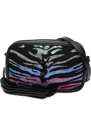 Saint Laurent 2019 Canvas Metallic Tiger Print Monogram Lou Camera Bag crossbody bag