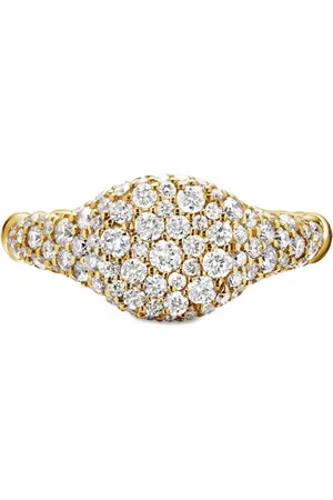 David Yurman 18kt yellow Petite Pavé diamond pinky ring (7mm)