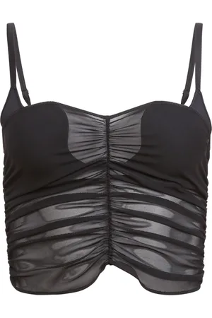 FLEUR DU MAL Ruched-detail cropped top