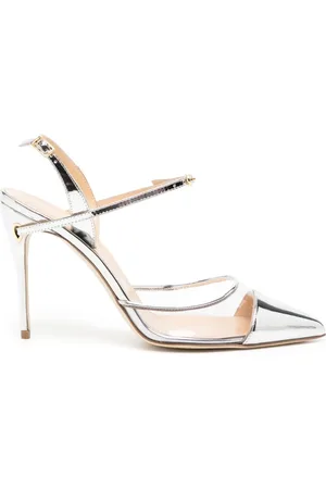 Jennifer Chamandi Vittorio 105mm mettalic-toe pumps