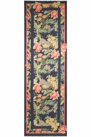 Etro Floral-print wool-silk blend scarf