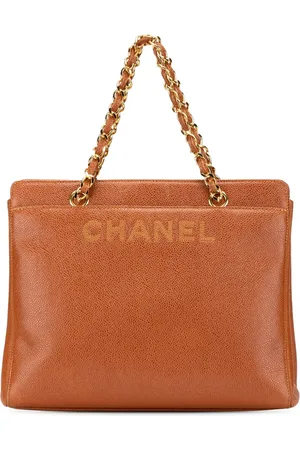 CHANEL 1997-1999 Caviar Logo Chain tote bag