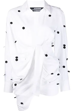 Jacquemus Bahia embroidered wrap minidress