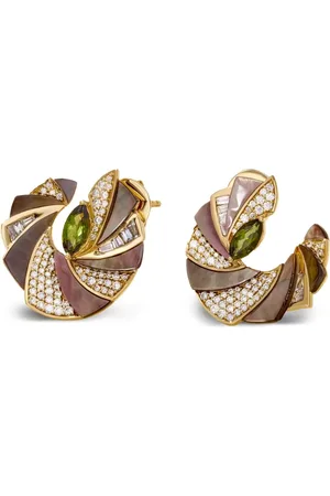 Ananya 18K yellow Mogra Miniature multi-stone earrings