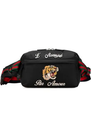 Gucci 2016-2024 Techno Canvas Web L Aveugle Par Amour Embroidered belt bag