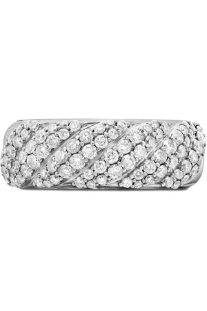 David Yurman Sterling Sculpted Cable diamond band ring (7.5mm)