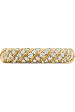 David Yurman 18kt yellow Sculpted Cable diamond band ring (4.6mm)