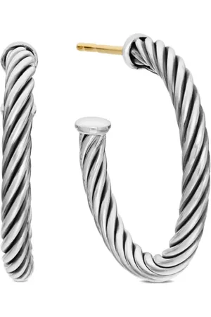 David Yurman Sterling Cable hoop earrings