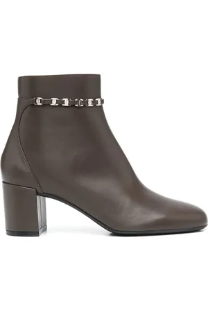 Salvatore Ferragamo Chain-link leather ankle boots