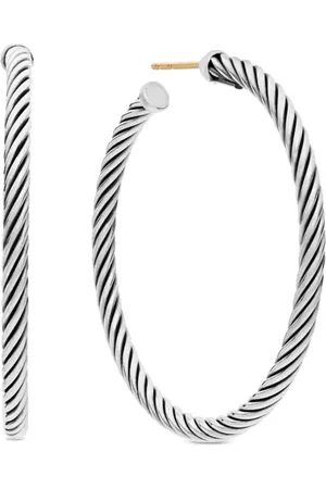 David Yurman Sterling Cable hoop earrings