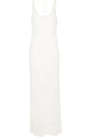 HUGO BOSS Pointelle-knit column maxi dress
