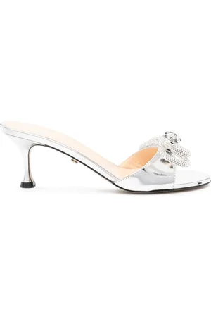 Mach & Mach Bow-detail metallic mules